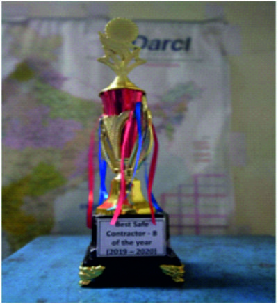 BEST SAFE CONTRACTOR OF THE YEAR 2019 - 2020 BY ED, JSPL